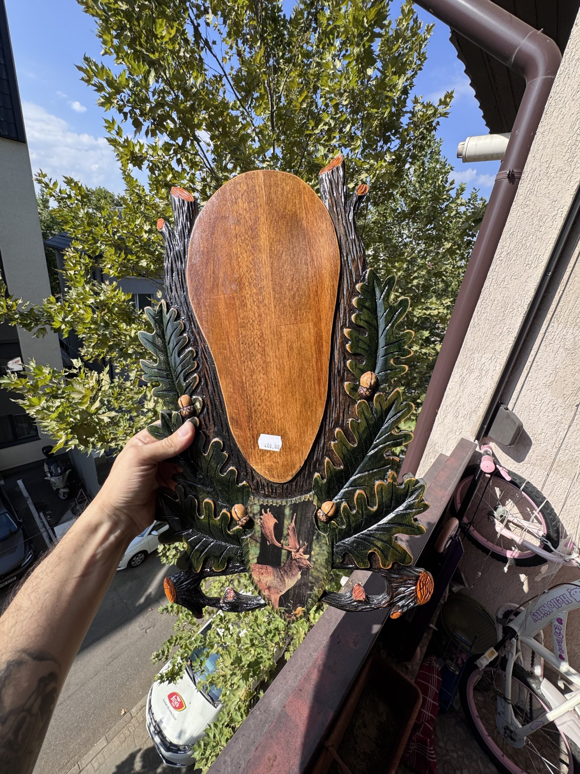 Panoplie sculptată manual pentru trofeu de cerb lopătar 🦌