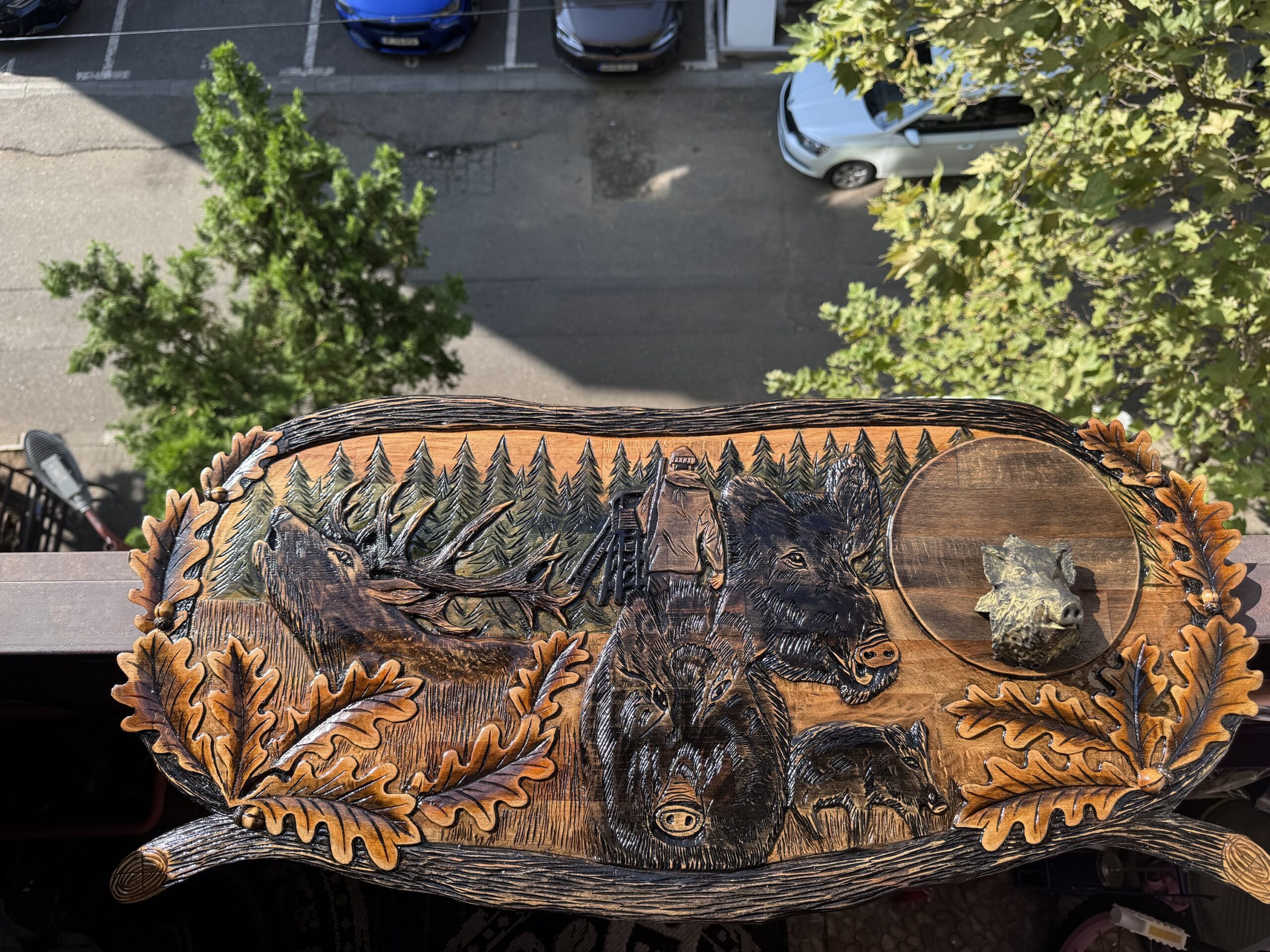 Panoplie sculptată manual – „Regatul Pădurii” 🦌🐗 - imagine 2