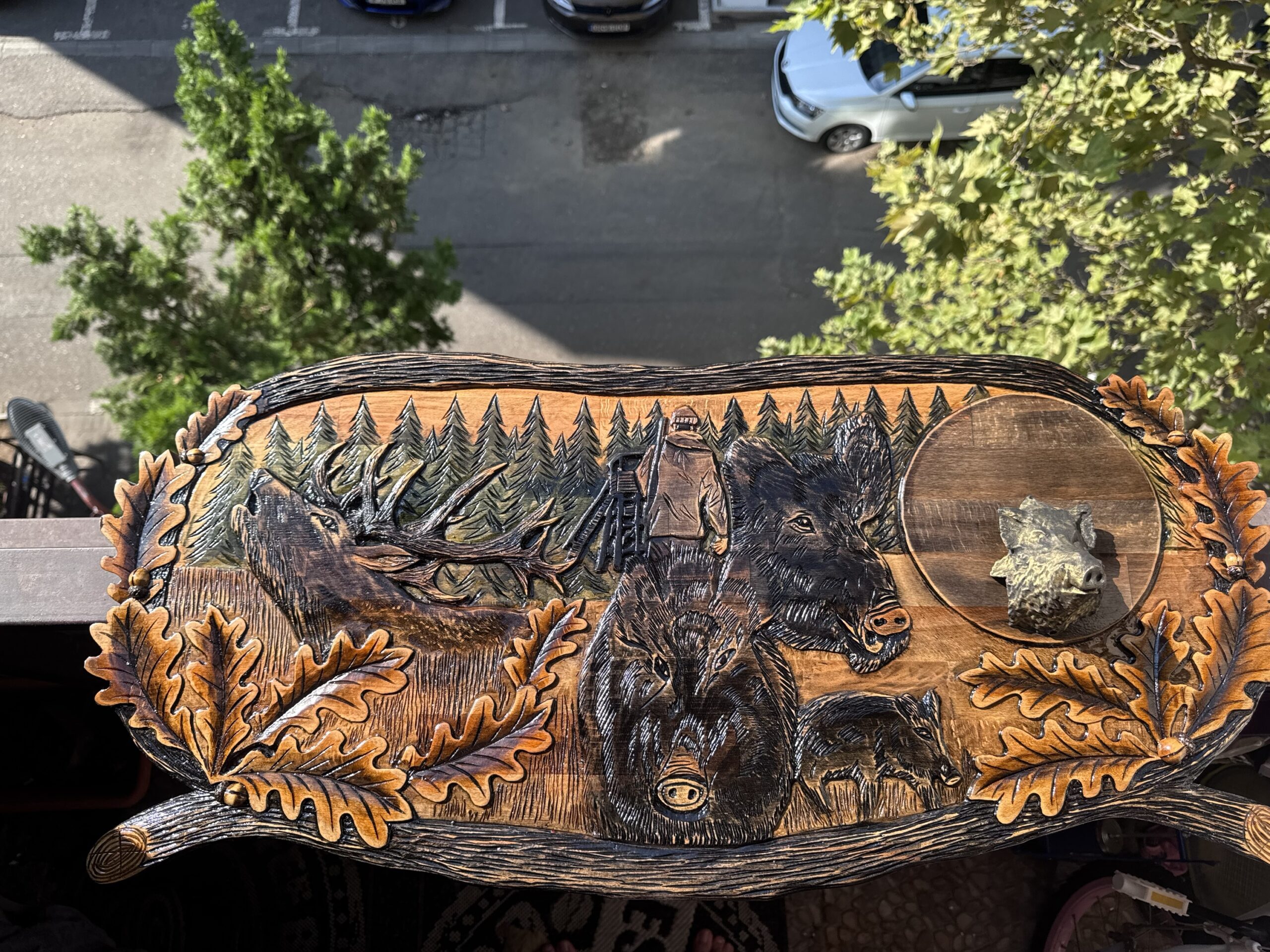 Panoplie sculptată manual – „Regatul Pădurii” 🦌🐗 - imagine 3